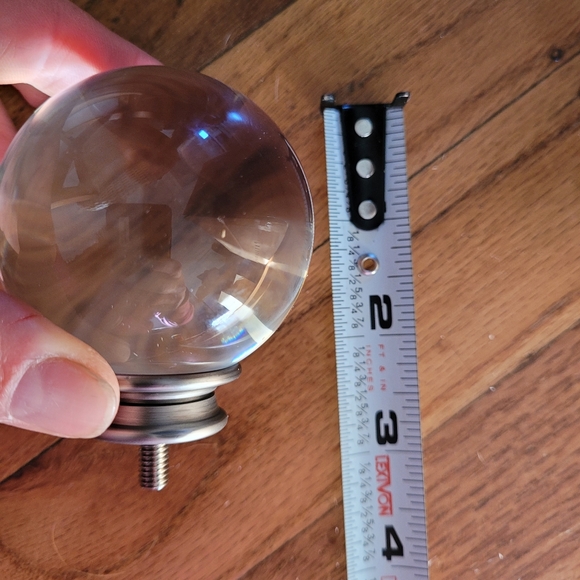 COPY 1 - Pottery Barn Glass Ball Finials Pewter Large 2.75" dia x 3.25" h - Picture 4 of 9